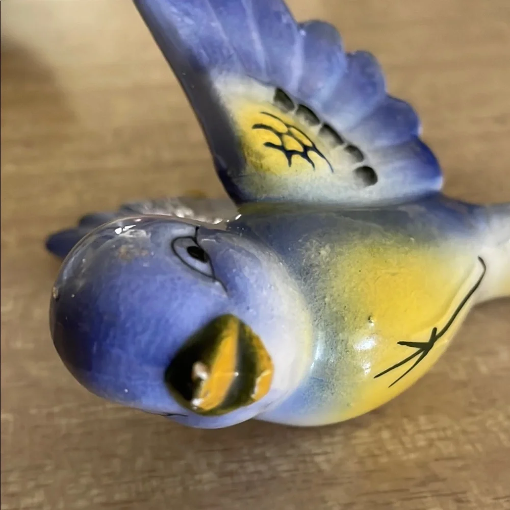 Vintage Ceramic Blue Birds Mother and Baby Wall Hangers - Picture 5 of 10